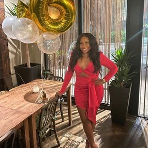 Pink cut straps dress